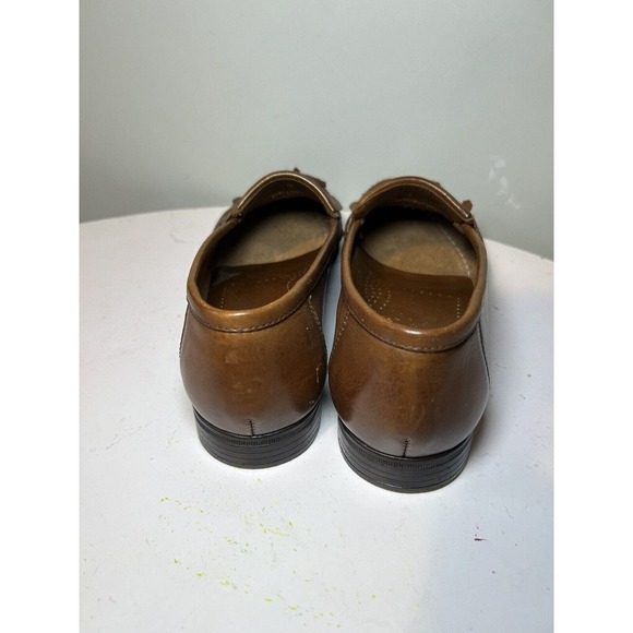 Oleg Cassini Tassel Loafers Brown Leather Dress Shoe Men Size 8 Made In Brazil - Picture 3 of 6